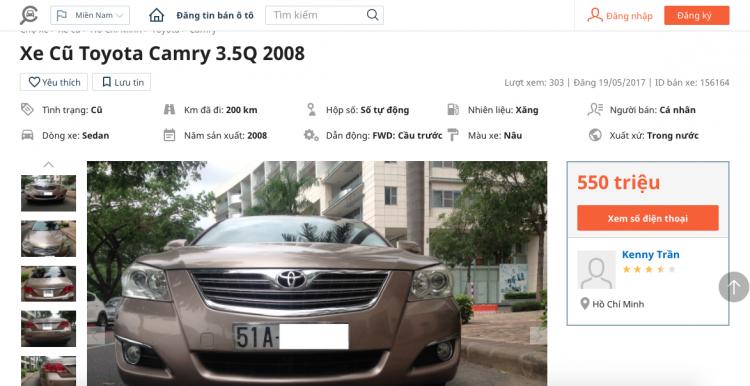 Chọn Camry 2008 hay ''đập hộp'' Toyota Vios?