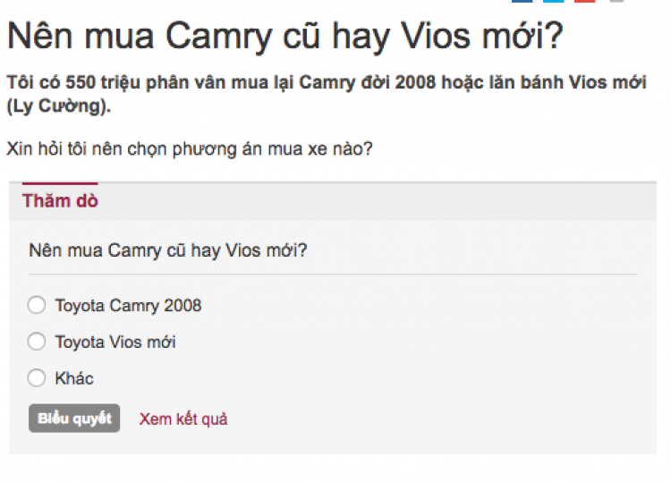 Chọn Camry 2008 hay ''đập hộp'' Toyota Vios?