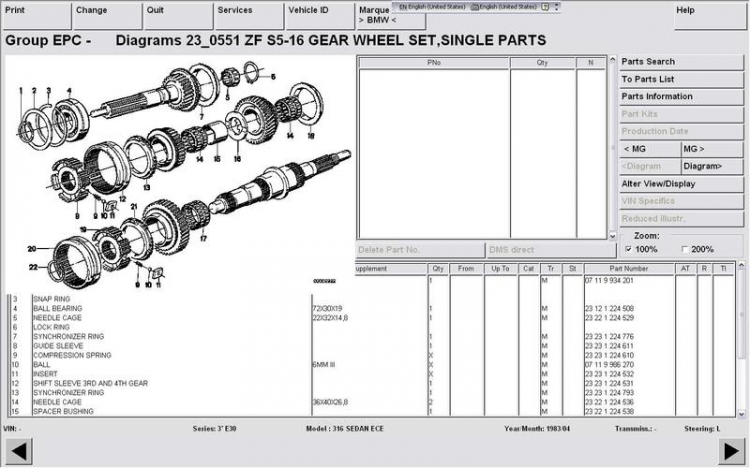 hộp số BMW E30 1983,316 máy các -bua