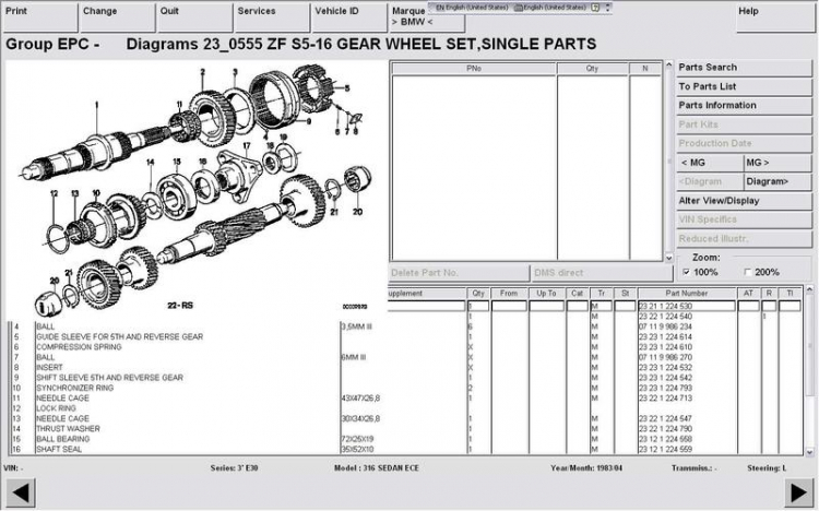 hộp số BMW E30 1983,316 máy các -bua