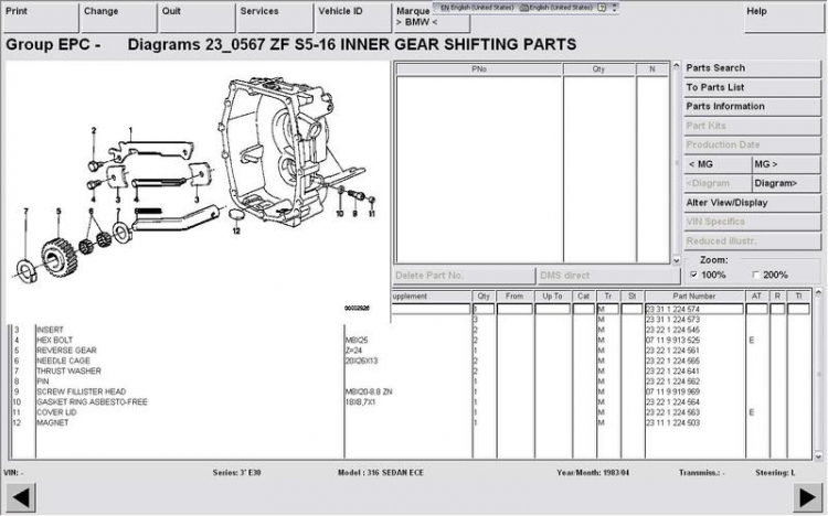 hộp số BMW E30 1983,316 máy các -bua