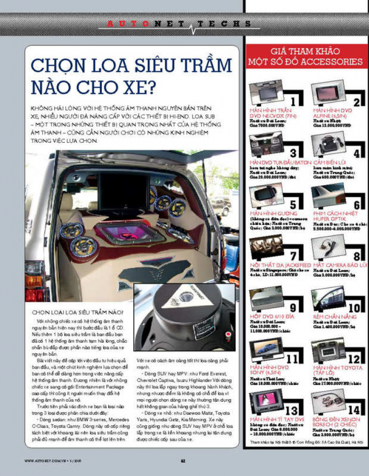 Chọn Subwoofer - Kinh nghiệm 1 con gà trên Autonet