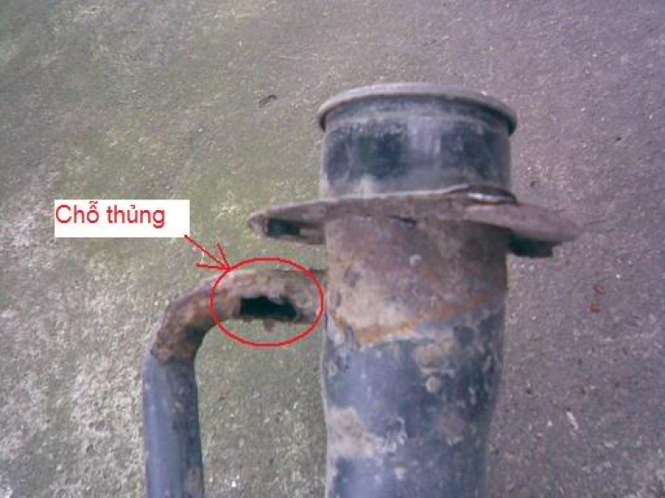 Bình xăng bị trào ngược Bình xăng bị trào ngược