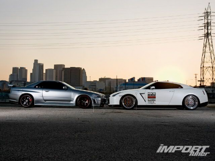 Nissan Skyline GT-R R34 (982 whp) vs R35 (578whp)