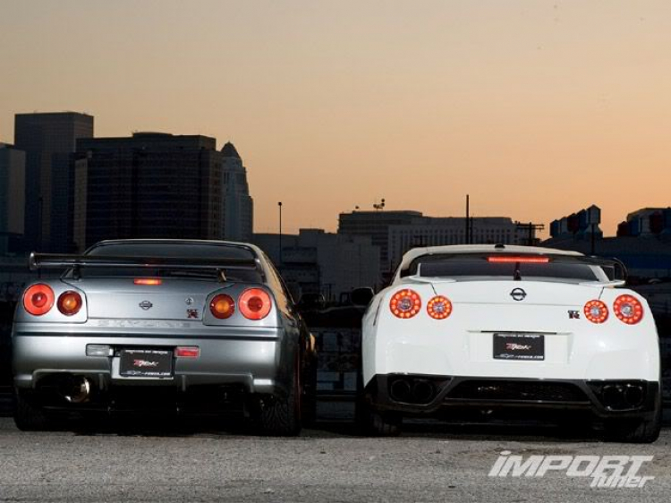 Nissan Skyline GT-R R34 (982 whp) vs R35 (578whp)