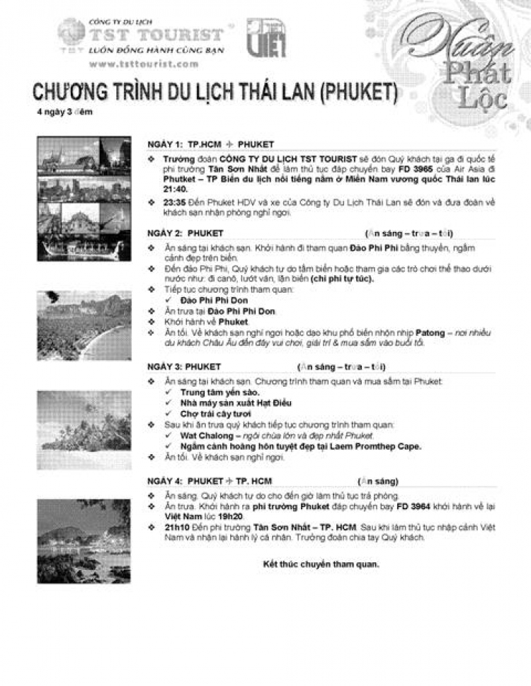 Phuket - Tour nước ngoài đầu năm: Mùng 6,7 & 8 âm lịch !!!!