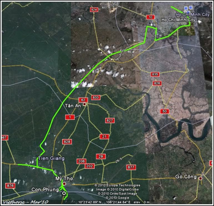 Đường cao tốc SG-Trung Lương trên Google Earth Đường cao tốc SG-Trung Lương trên Google Earth