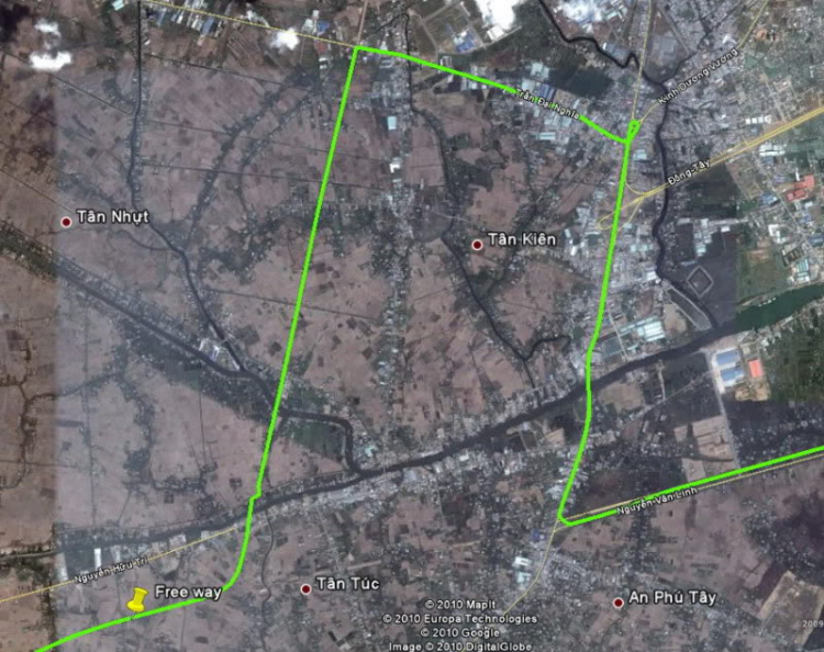 Đường cao tốc SG-Trung Lương trên Google Earth Đường cao tốc SG-Trung Lương trên Google Earth