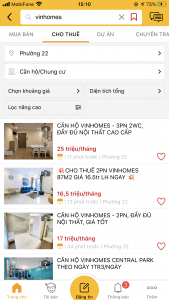 Cần thuê căn hộ Vinhomes