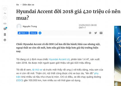 Accent 2018 giá 420 tr có đáng giá ko các bác ?